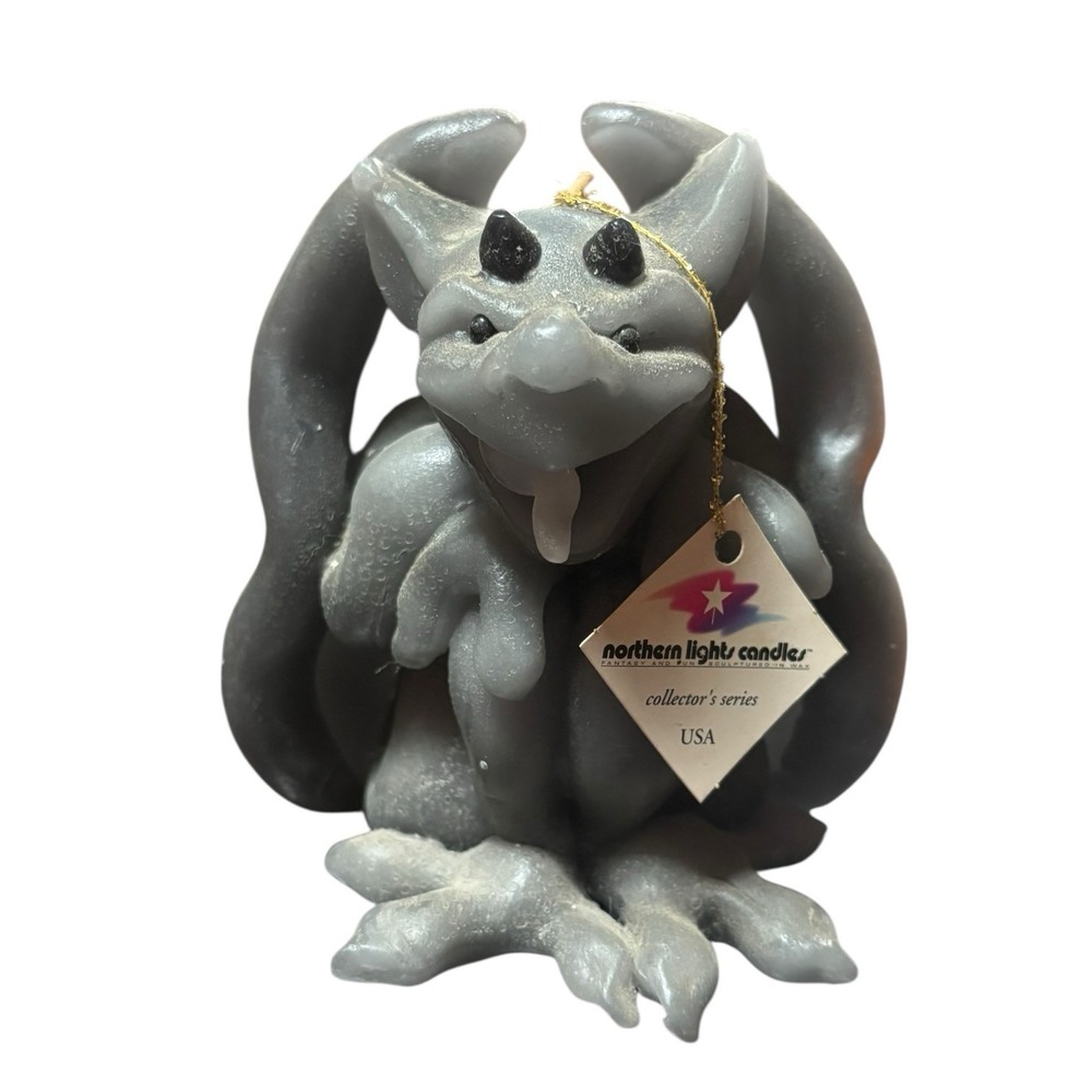 Vintage New Rare Gargoyle Candle Wax Gray 5" Northern Lights Candles NOS USA